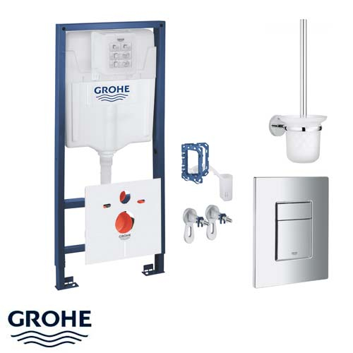 Инсталляция для унитаза 6 в 1 Grohe Rapid SL, +Fresh, кнопка Skate Cosmopolitan (39000000)