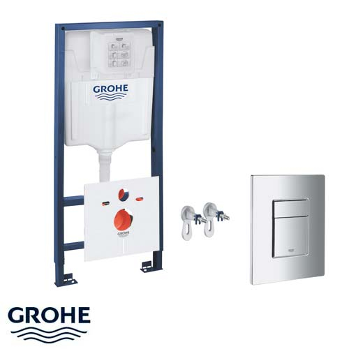 Инсталляция для унитаза 4 в 1 Grohe Solido, кнопка EVEN хром (39930000)
