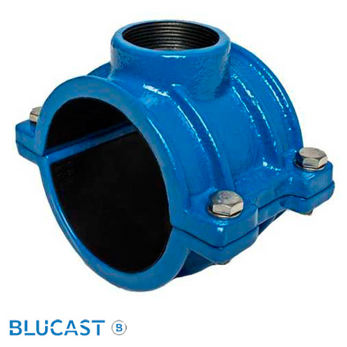 Врізний хомут різьбовий DN 110-1 1/4" PN16 BLUCAST для ПЕ і ПВХ труб (BPE110114)