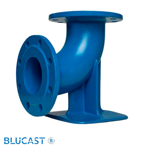 Відвід чавунний фланцевий 90° DN100 PN16 BLUCAST з упором (N100)
