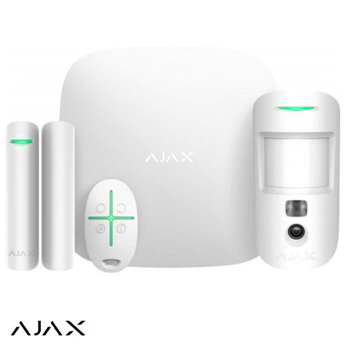 Ajax StarterKit Cam Plus White Комплект сигналізації з фотоверифікацією тривог | білий (117597.66.WH1)