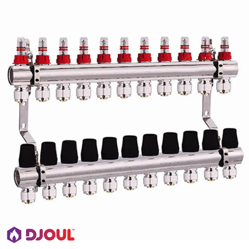 Коллектор для теплого пола Djoul | 11 контуров | 1"x3/4" Euro (DJ2016211A-e)