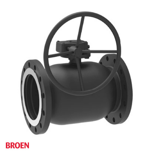 Кран шаровый стальной фланцевый с редуктором BROEN Ballomax DN300 PN25 полнопроходной (8600425300480)