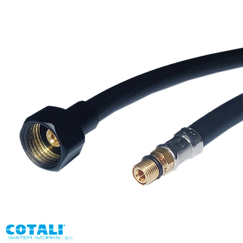 Шланг для змішувача чорний Cotali M10х1/2" 0.6 м PN10 коротка голка (0307906012B)