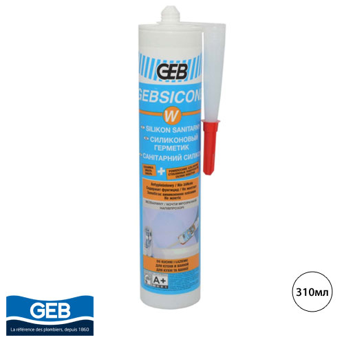 Герметик силіконовий санітарний Geb Gebsicone W білий 310 мл (593300)