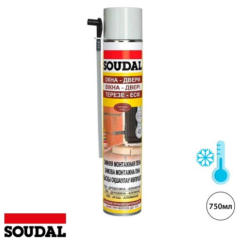Піна монтажна зимова SOUDAL 750мл з трубочкою (00-00012679)
