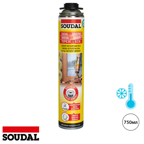 Піна монтажна зимова SOUDAL 750мл під пістолет (00-00012683)