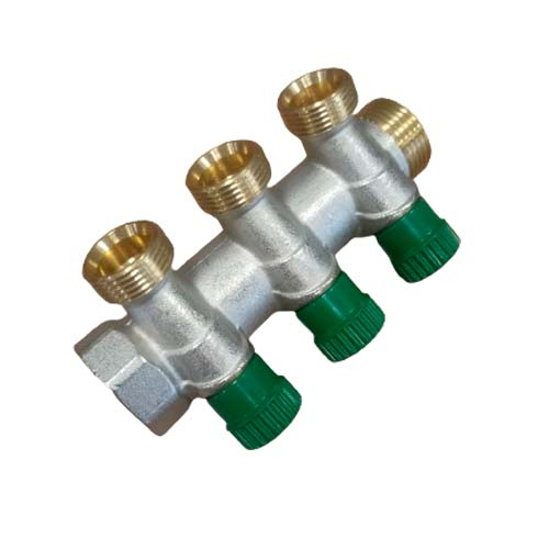 Регулирующий коллектор Comisa 1" x 3/4" НВ green на 3 выхода (88.20.090)