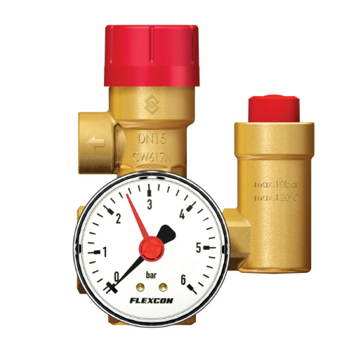 Група безпеки котла Flamco 3/4" 2,5 бар до 60 кВт (27926)