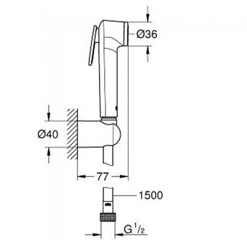 Гигиенический душевой набор Grohe Tempesta-F Trigger Spray 30 (26353000)
