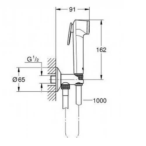 Гигиенический душевой набор Grohe Tempesta-F Trigger Spray 30 | держатель с подключением (26358000)
