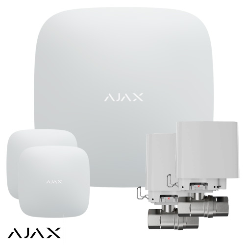 Система захисту від протікання Ajax Hub 2 Plus White (2 датчика, 2 крана 3/4")