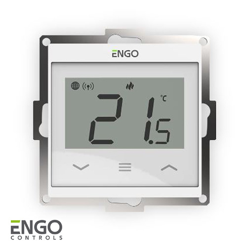 Терморегулятор встроенного монтажа под рамку 55×55 ENGO E55-W Wi-Fi | 230В | белый (932312952)