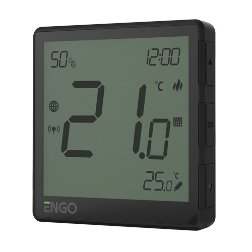 Терморегулятор теплого пола ENGO EONE-BATB ZigBee 3.0 Li-ion 3,7B | черный (932342634)