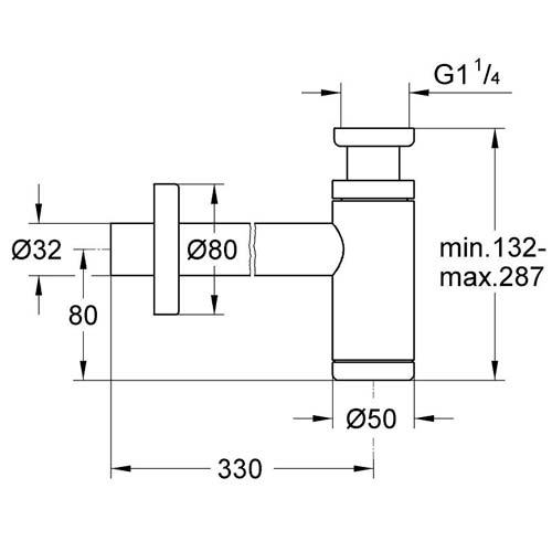 Сифон для раковини Grohe хром | 1 1/4″ (28912000)