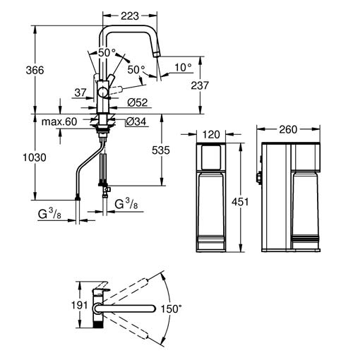 Комплект GROHE Blue Pure Eurosmart з фільтром зворотного осмосу (30586000)