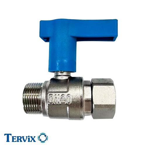 Кран шаровый с американкой Tervix Pro Line WD 3/4" Pn10 ручка пластик, синяя (336222)