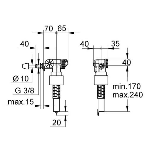 Наполняющий клапан для унитаза Grohe (37095000)