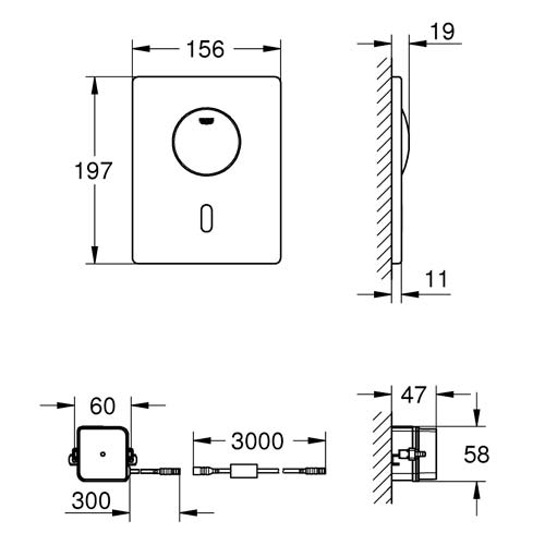 Инфракрасная кнопка для инсталляции Grohe Tectron Skate | нержавеющая сталь (37419SD0)
