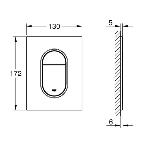Кнопка для инсталляции Grohe Arena Cosmopolitan S | ABS пластик | хром (37624000)