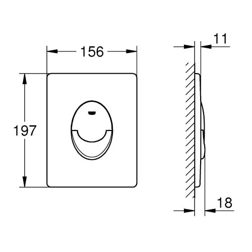 Кнопка для инсталляции Grohe Start | ABS пластик | черный фантомный (38964KF0)