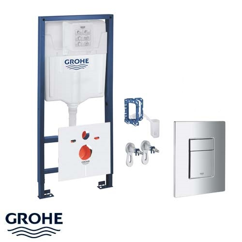 Инсталляция для унитаза 5 в 1 Grohe Rapid SL, +Fresh, кнопка Skate Cosmopolitan (39449000)