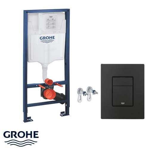 Инсталляция для унитаза 3 в 1 Grohe Rapid SL 1,13 м, кнопка Skate Cosmopolitan черная матовая (39939000)