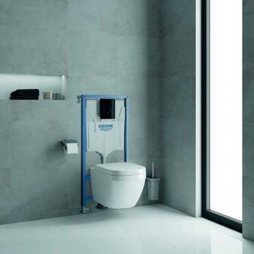 Инсталляция для унитаза 3 в 1 Grohe Rapid SL 1,13 м, кнопка Skate Cosmopolitan черная глянцевая (39940000)