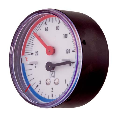 Термоманометр AFRISO тип ТМ 80 AX 1/2" | 0-4 бар | 20-120°С (63341)