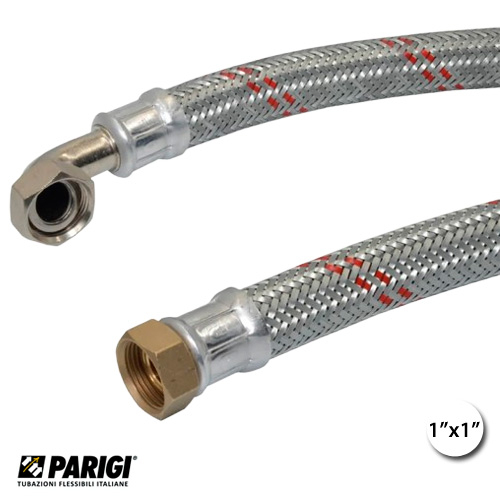 Шланг кутовий антивібраційний 1" х 1" ВВ 1 м PN10 Parigi AVC-Z (658402420U00)