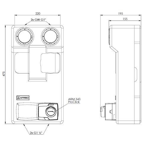Насосная группа AFRISO PrimoTherm 180-2 Vario DN25 без насоса (77300)