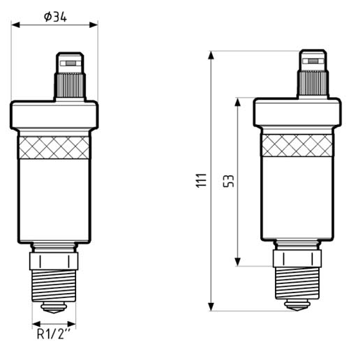 Повітровідвідник автоматичний AFRISO PrimoVent G3/8" з Aquastop + відсічний клапан 1/2" | нікель (7773561)