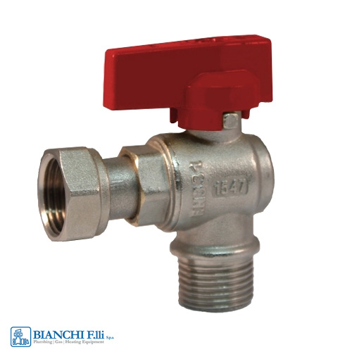 Кран кульовий кутовий з накидною гайкою Bianchi 526F 1/2" Ду 15 (526004040F)