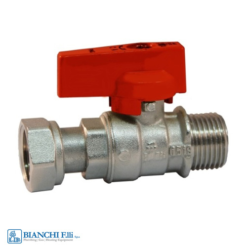 Кран шаровый с накидной гайкой Bianchi 528MF 1/2" Ду 15 (528M04040F)