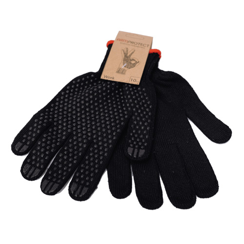 Перчатки рабочие Armprotect Work, ПВХ-точка, 50ХБ/50ПЕ, 10кл, XL(10) черные (00-00040346)