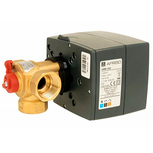 Триходовий змішувальний клапан Afriso ARV 382 Vario ProClick Rp 3/4" | DN 20 | Kvs 3,5-9 + електропривод ARM 323 ProClick (1338252)