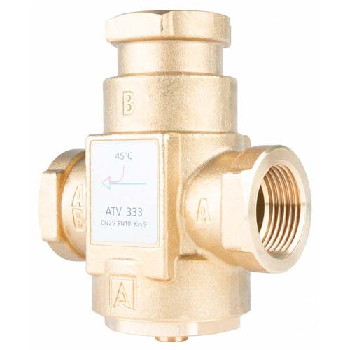 Триходовий термічний клапан Afriso ATV 333 Rp 1" | DN 25 | 45°C | Kvs 9 (1633310)