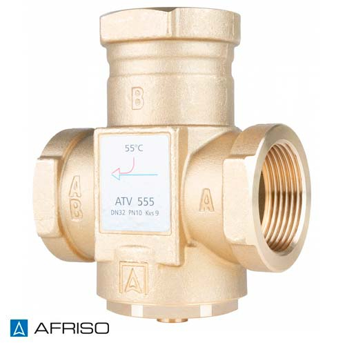 Триходовий термічний клапан Afriso ATV 555 Rp 1 1/4" | DN 32 | 55°C | Kvs 9 (1655510)