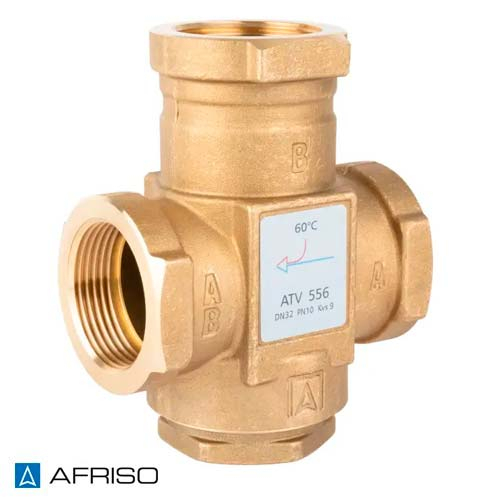 Трехходовой термический клапан Afriso ATV 556 Rp 1 1/4" | DN 32 | 60°C | Kvs 9 (1655610)