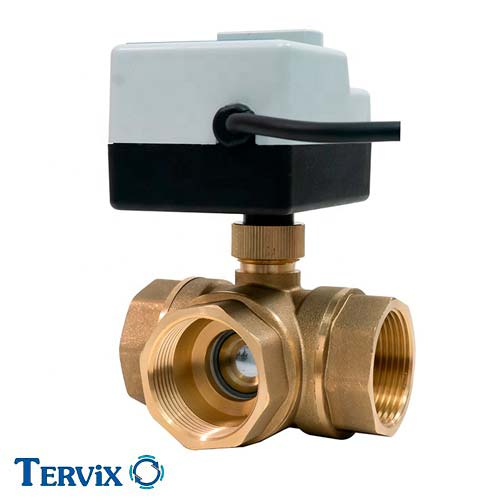 Триходовий кульовий клапан Tervix Pro Line ORC 3-way NC Rp 1/2" | DN 15 + електропривод (202012)