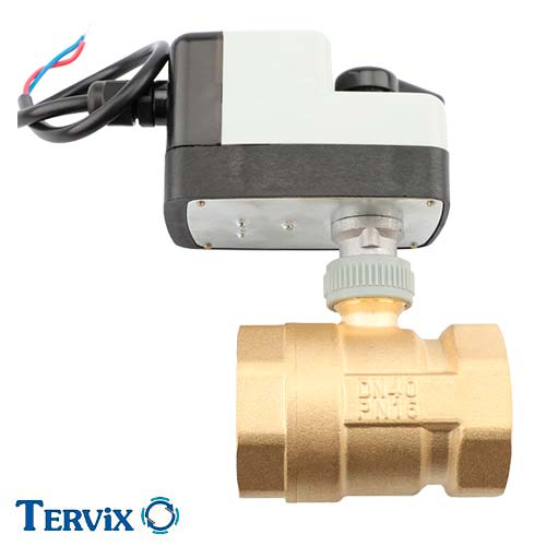 Двоходовий кульовий клапан з електроприводом Tervix Pro Line ZERG G 1½" Dn40 NO (205152)