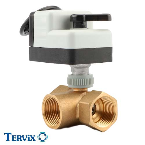 Трехходовой зонный клапан Tervix Pro Line ZERG NO Rp 1" | DN 25 | Kvs 20 с самовозвратным электроприводом (206132)