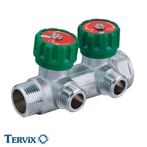 Коллектор с вентилями Tervix Pro Line WD | 2 контура | 3/4''x1/2" (392012)