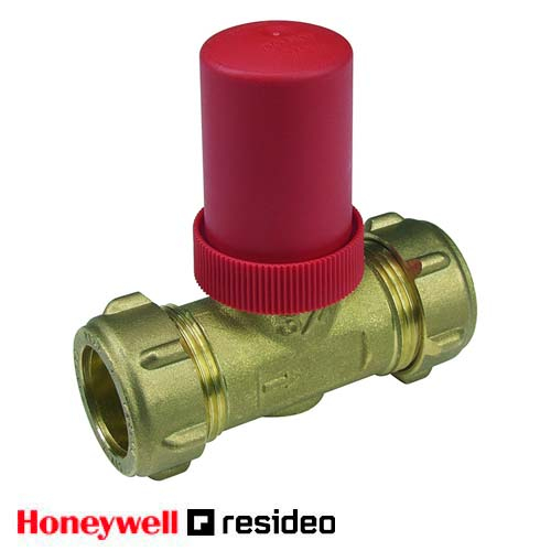Автоматический перепускной клапан Resideo DU144A1001 PN10 0,1-0,6 бар компрес.фитинг под медную трубу 22 мм (Honeywell DU144A1001)