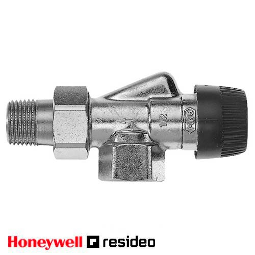 Кран радіаторний осьовий Resideo V2000BB 1/2" із вставкою ВВ (Honeywell V2000ABB15)