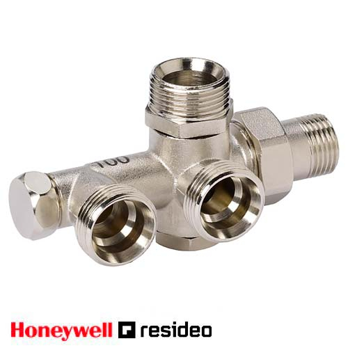 Чотириходовий розподільний клапан Resideo V2212 1/2" x 3/4" кутовий (Honeywell V2212XE0020)