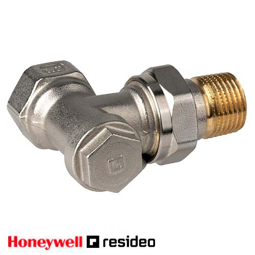 Кран радіаторний кутовий Resideo Verafix-E 3/8" (Honeywell V2420E0010)