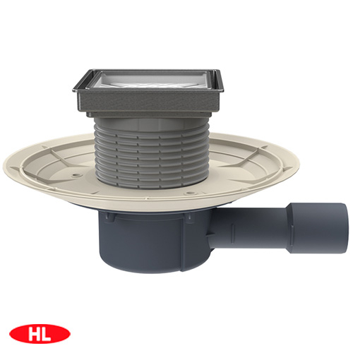 Трап з решіткою під плитку HL510Prblue-3020 DN40/50 із сухим сифоном 132х132/112х112мм