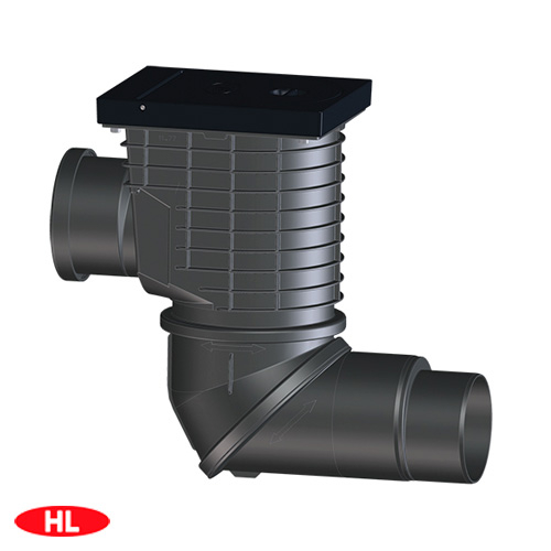 Дощеприймач HL600NGHO DN110/125 з горизонтальним вхідним патрубком для декоративного облицювання фасадів