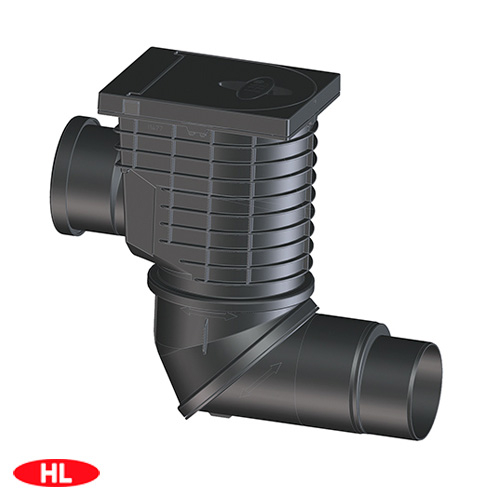 Дощеприймач HL600NHO DN110/125 з горизонтальним вхідним патрубком для декоративного облицювання фасадів